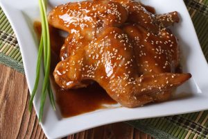 honey glazed chicken in a plate